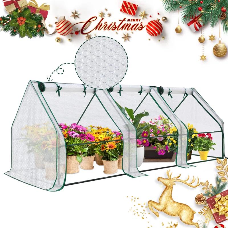 EAGLE PEAK 95'' W x 36'' D Mini Greenhouse With Bubble Film Cover