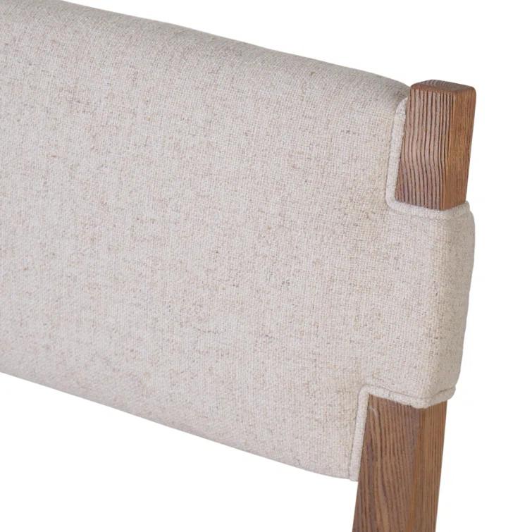 Antwerp Natural Linen Upholstered Side Chair with Wood Frame