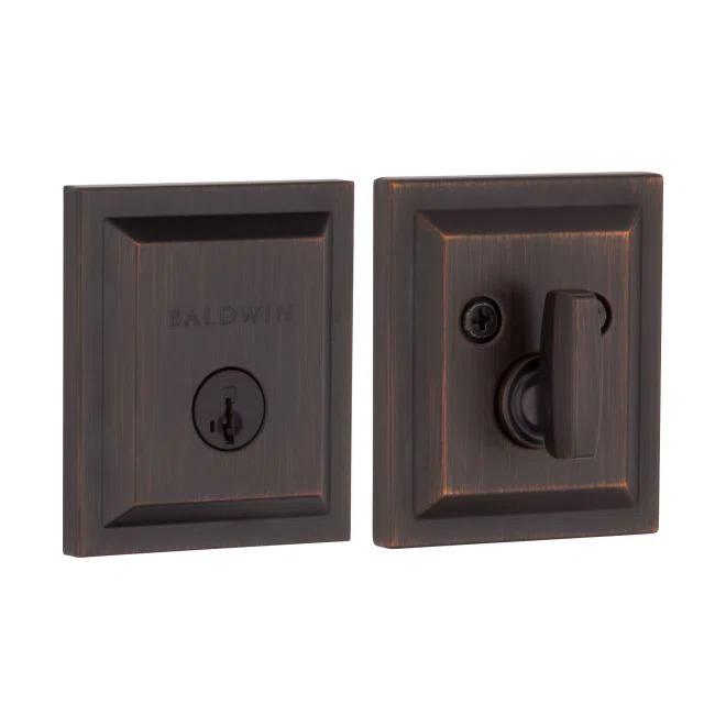 Baldwin 380SLB11PSMTCPRCAL Torrey Pines 380 Rectangular Low Profile Single Cylinder Deadbolt with SmartKey