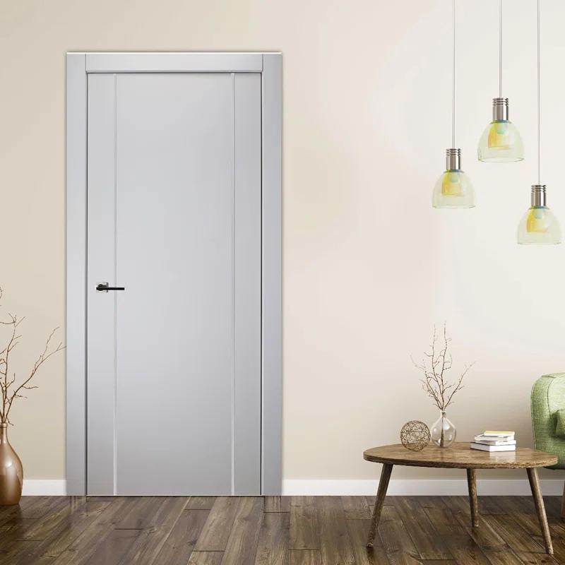 Belldinni Smart Pro 2U DIY-FRIENDLY Polar White Flush Solid Wood Painted NARVIKA Collection Standard Door