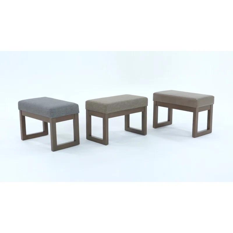 Simpli Home Milltown Ottoman Bench with Upholstered Seat and Solid Wood Frame