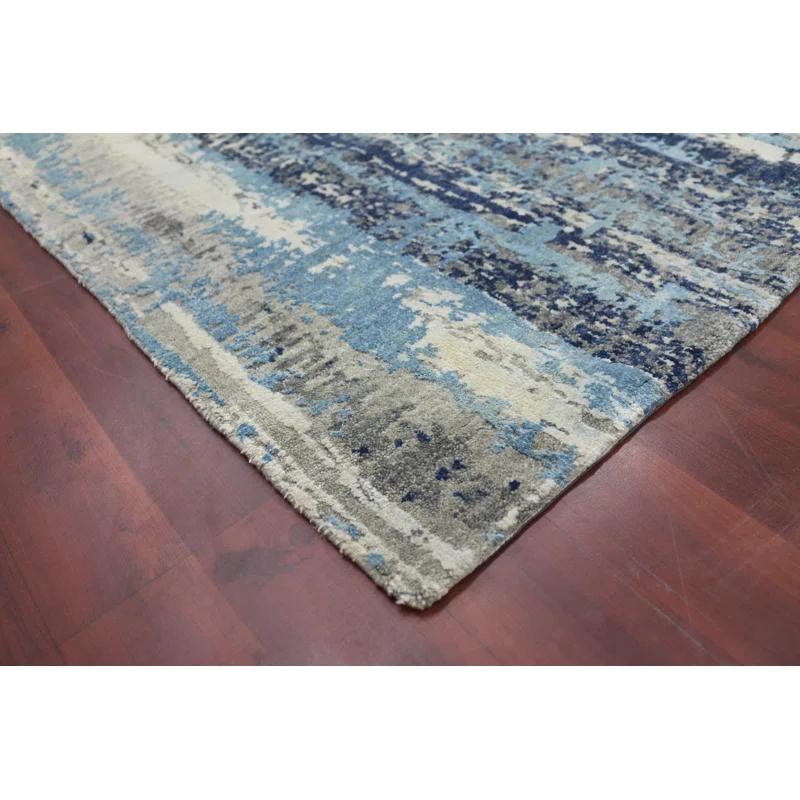 AMER Rugs One-of-a-Kind Mystique Modern Hand-Knotted 10'X14' Wool Blue Area Rug | Perigold