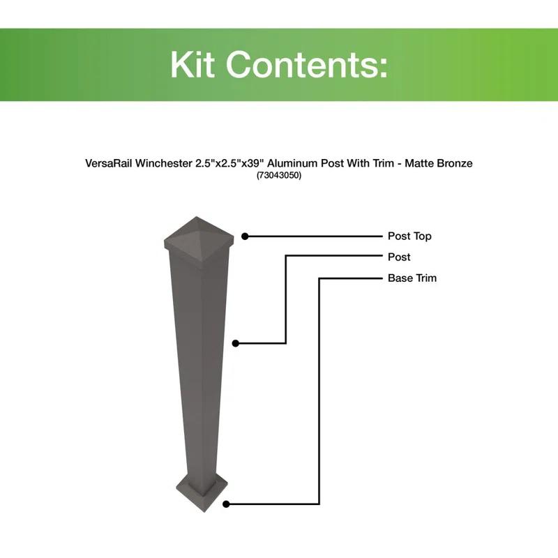 Barrette Outdoor Living VersaRail Winchester Barrette Outdoor Living Aluminum for Rail