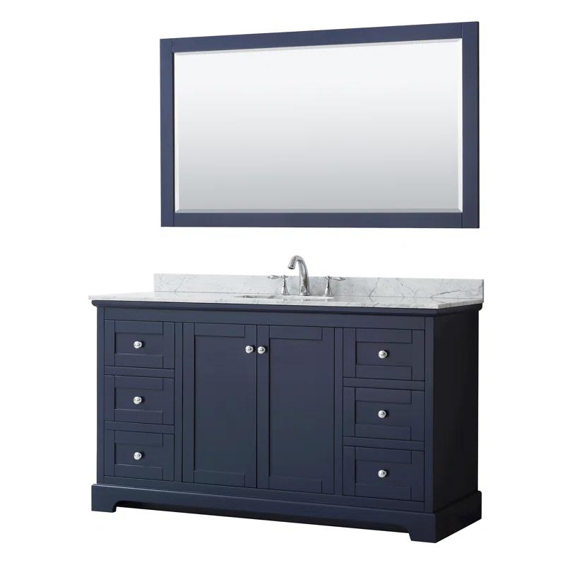 Wyndham Collection Avery 60" Single Bathroom Vanity Set with Mirror & Reviews | Wayfair