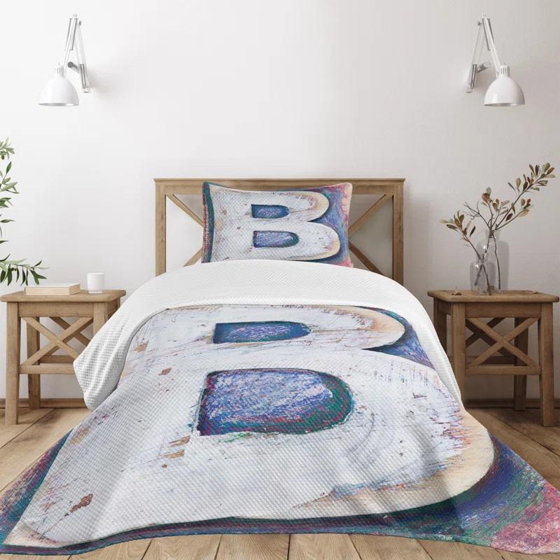 Ambesonne Ambesonne Letter B Bedspread Printing Old B Multicolor