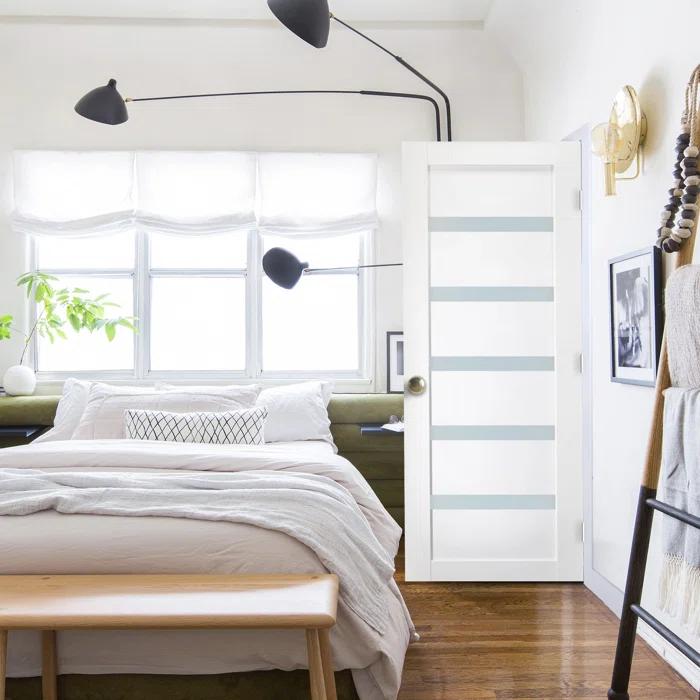 Stile Doors 80'' Solid + Manufactured Wood Glass Prehung Door