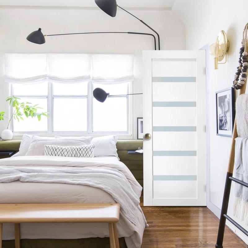 Stile Doors 80'' Solid + Manufactured Wood Glass Prehung Door