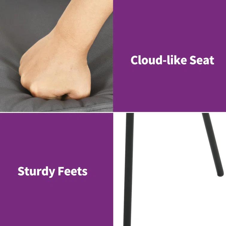 Adila Metal Outdoor Stacking Dining Armchair with Cushion (Set of 6)