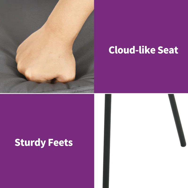 Adila Metal Outdoor Stacking Dining Armchair with Cushion (Set of 6)