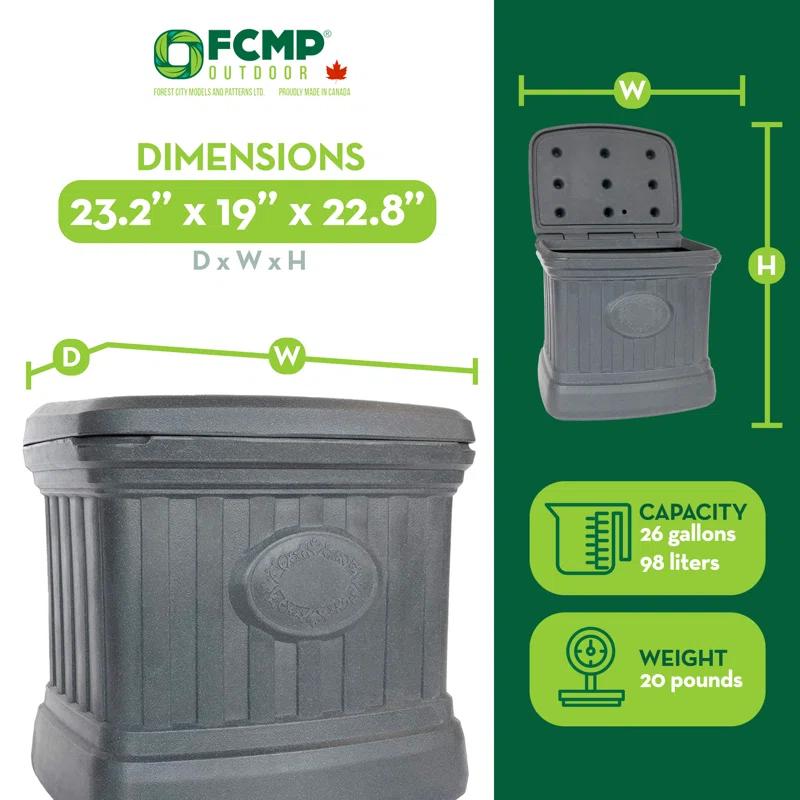 FCMP Outdoor FCMP Outdoor 19'' W 37 Gallons Water Resistant Plastic Deck Box in Gray
