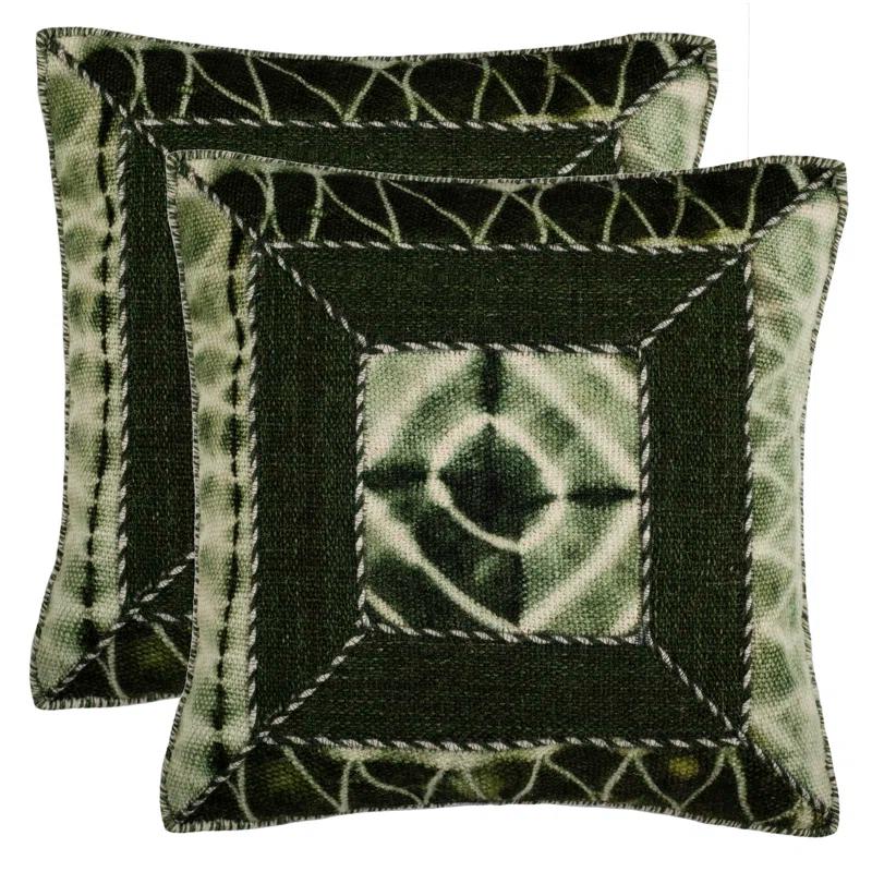 Safavieh Dip Dye Embroidered Feather Throw Pillow (Set of 2)