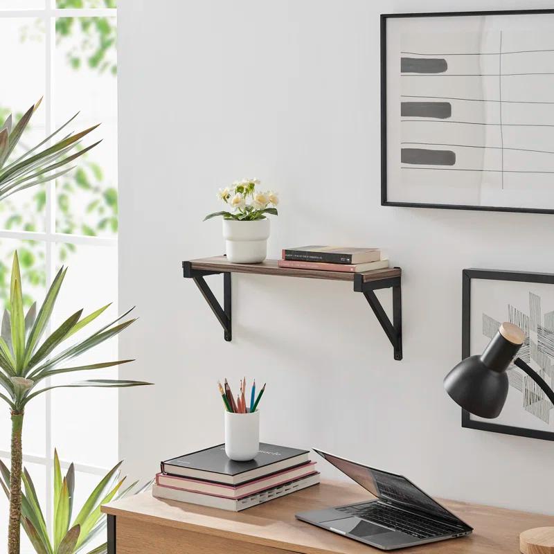 17 Stories Floating Wall Shelf on Triangle Bracket