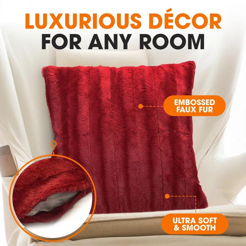 Cheer Collection Faux Fur Pillow Cover