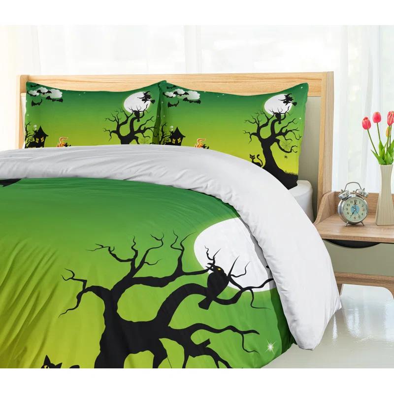 Ambesonne Halloween Modern & Contemporary Duvet Cover Set