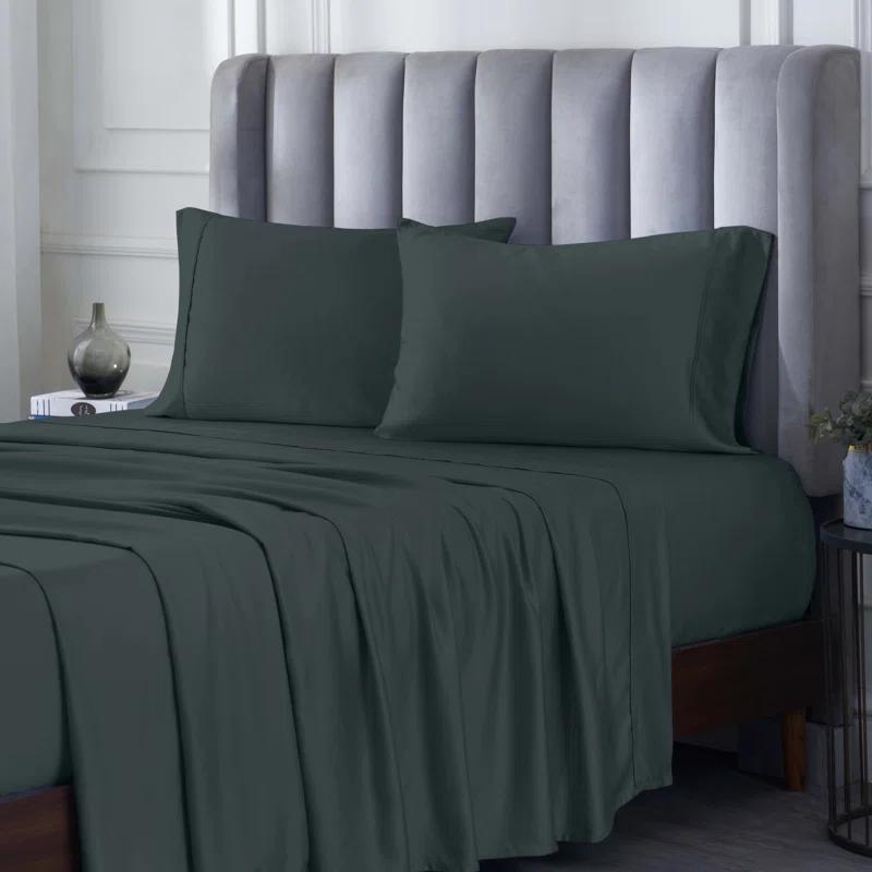 Superior Superior 300 Thread Count Rayon From Bamboo Solid Deep Pocket Bed Sheet Set