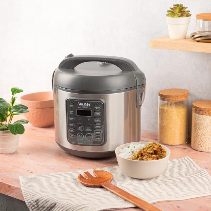 Aroma AROMA® Professional Digital Rice Cooker, 10-Cup (Uncooked) / 20-Cup (Cooked), Multicooker, Slow Cooker, 5 Qt