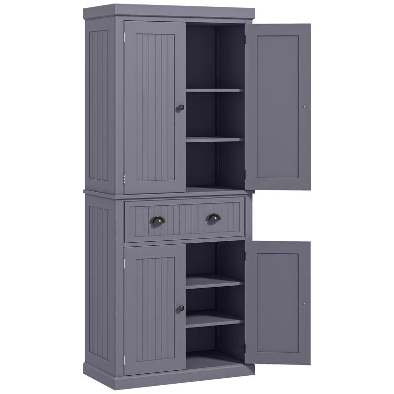 Winston Porter 72" Kitchen Pantry Cabinet Cupboard with Doors