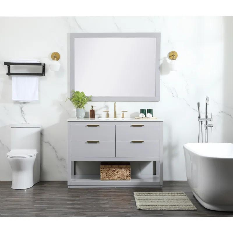 Greenburg 48'' Single Bathroom Vanity with Quartz Top