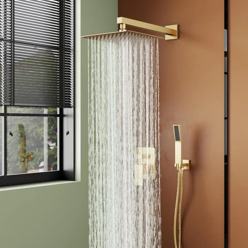 HOMGOO HG-6208BG Complete Shower System,Shower Faucet Set with 10" Rain Shower head and Handheld Shower Head Set