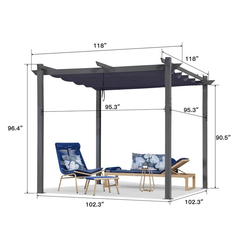 Purple Leaf Purple Leaf 10 Ft. W X 10 Ft. D Aluminium Pergola With Canopy