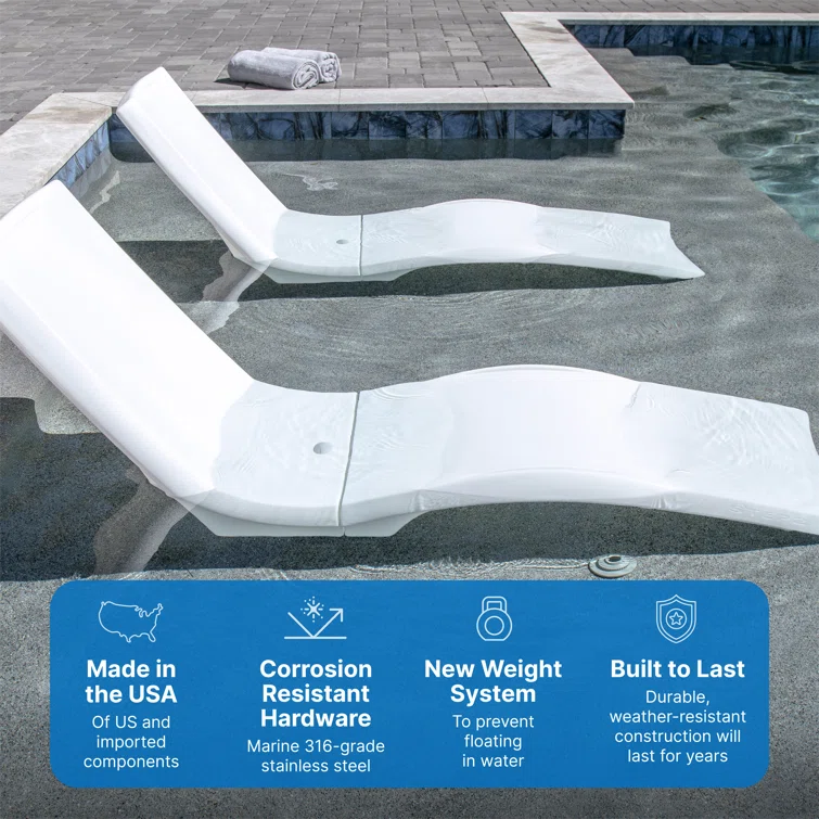 Step2 Step2 White Weighted Vero Pool Lounger and Patio Chaise