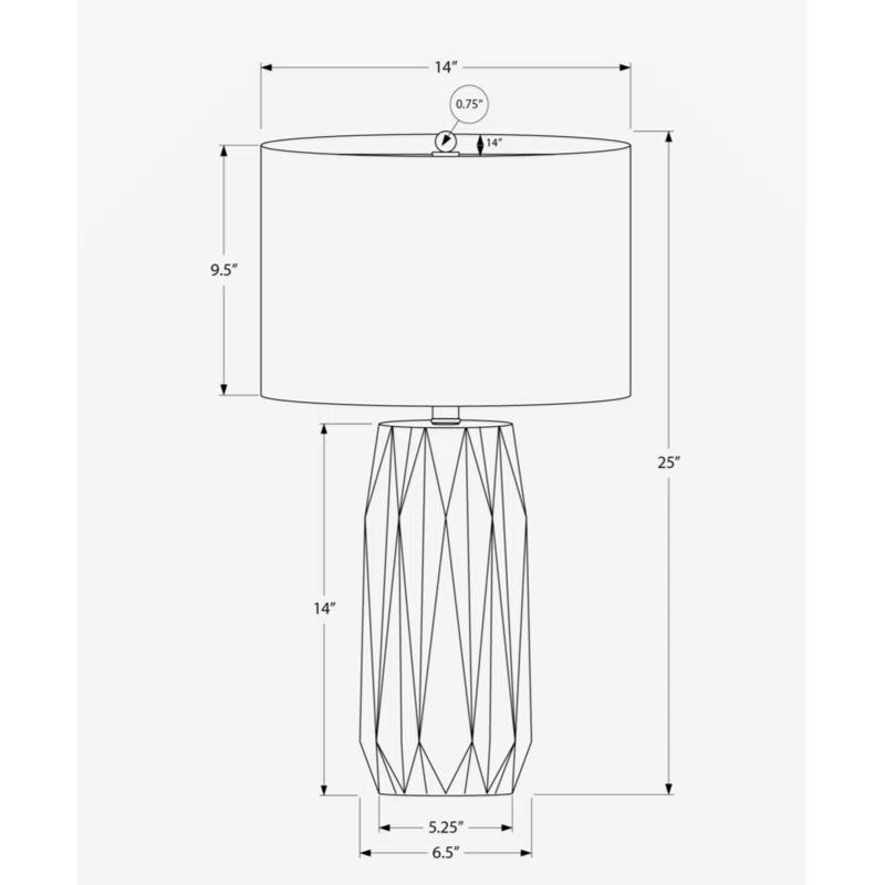 Benjara Table Lamp, 25 Inch Black Textured Ceramic Base, Ivory Fabric Shade