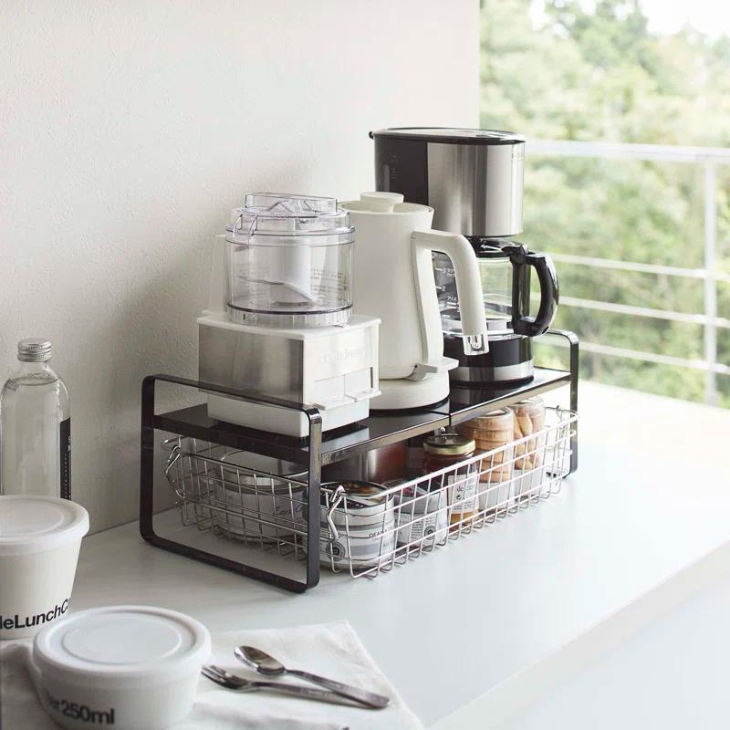 Yamazaki Home Yamazaki Home Steel Kitchen 2 Tiered Shelf Rack- Expandable Countertop Organizer For Kitchen, Steel