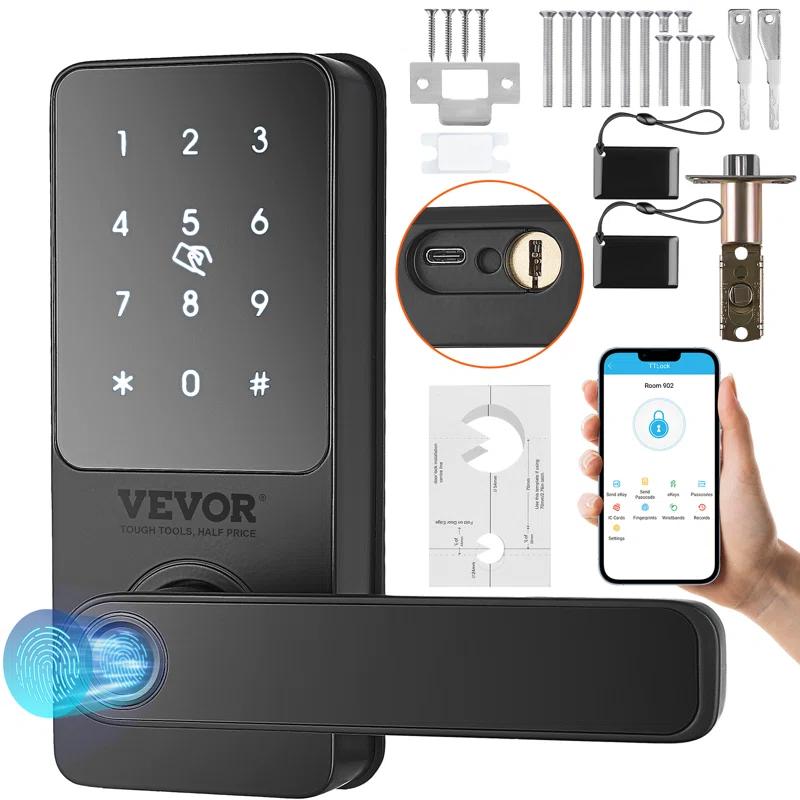 VEVOR VEVOR Smart Lock 5-in-1 Fingerprint Smart Door Knob with App Control Bluetooth