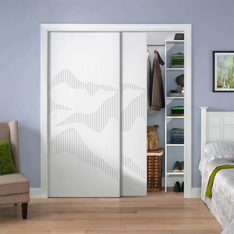 Calhome Hollow Paneled Painted Sliding Closet Doors