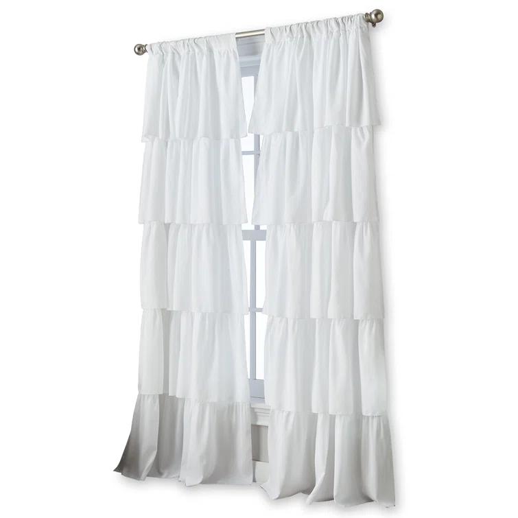 Red Barrel Studio® Flounced Solid Color Semi-Sheer Rod Pocket Single Curtain Panel
