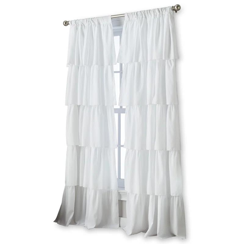 Red Barrel Studio® Flounced Solid Color Semi-Sheer Rod Pocket Single Curtain Panel