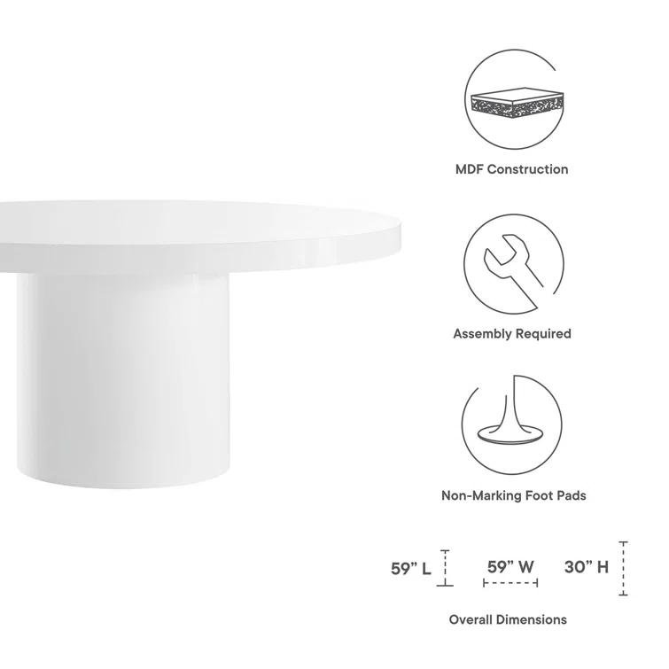 ESTETICA FURNITURE Modway Gratify 60" Round Dining Table