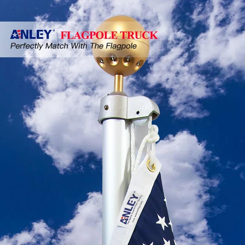 ANLEY FlagPole Truck with Nylon Pulley Halyard Stationary Truck