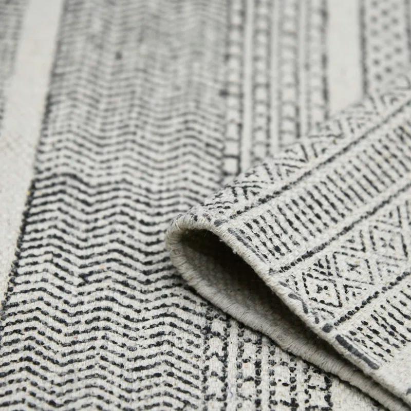 AMER Rugs Dune Alliya Charcoal Flatweave Cotton Area Rug