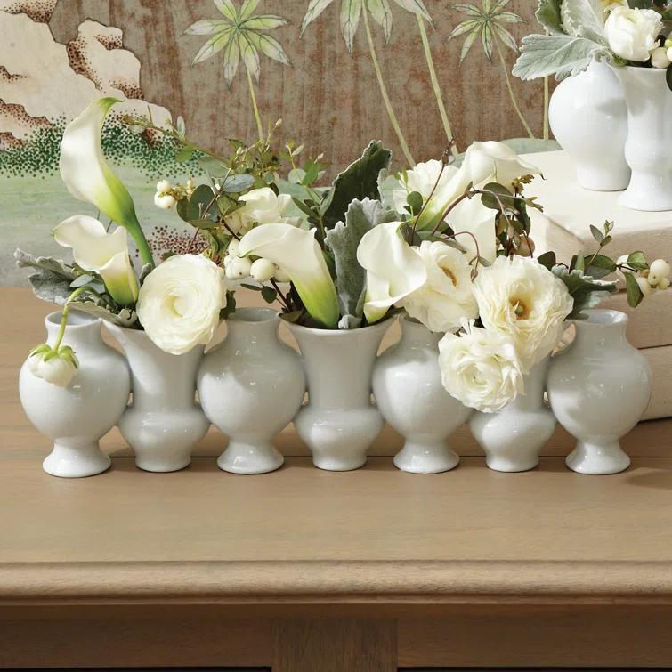 Studio A Home Chinoise Linear Bud Vase-White Crackle