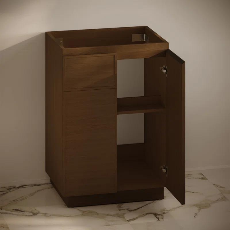 Swiss Madison St. Tropez 24" Freestanding Bathroom Vanity Cabinet Without Top In Natural Oak