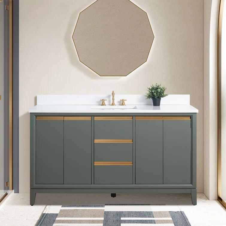 Vanity Art 60 Double Bathroom Vanity with Top