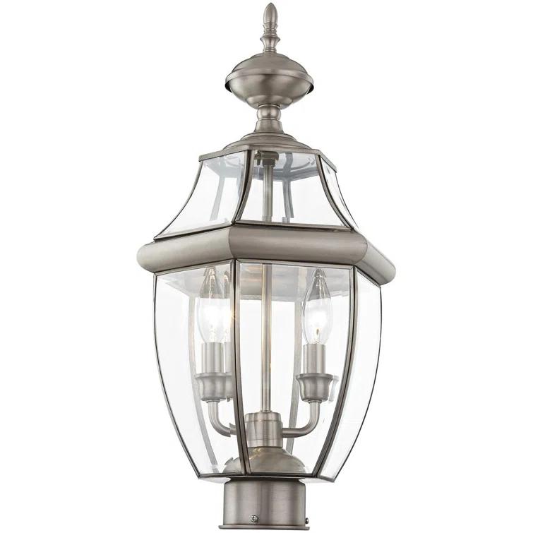 Lighting Lumens Outdoor Post Lantern Pendant with Clear Glass Shade - 2 Light Fixture
