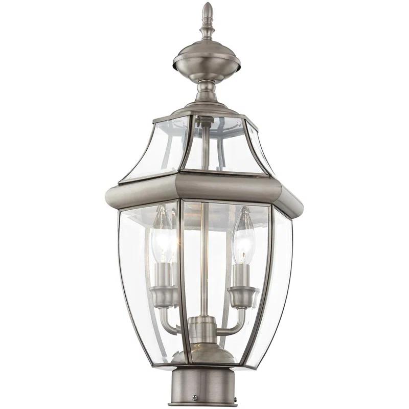 Lighting Lumens Outdoor Post Lantern Pendant with Clear Glass Shade - 2 Light Fixture