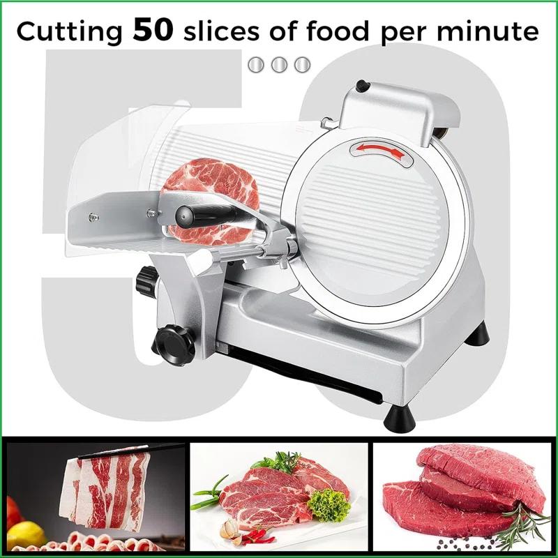 Fashionwu Fashionwu  Commercial Electric Meat Slicer 10" Food Cutter 240W Frozen Deli Slicer Machine