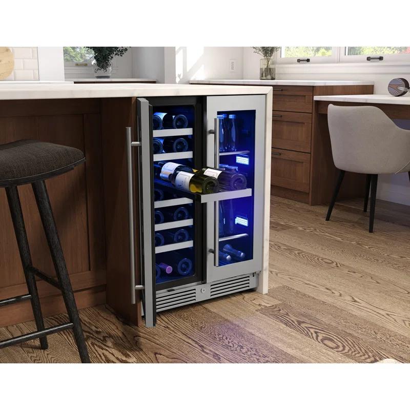 Zephyr Zephyr Presrv 24" 21-Bottle and 64-Can Dual Zone Wine and Beverage Cooler