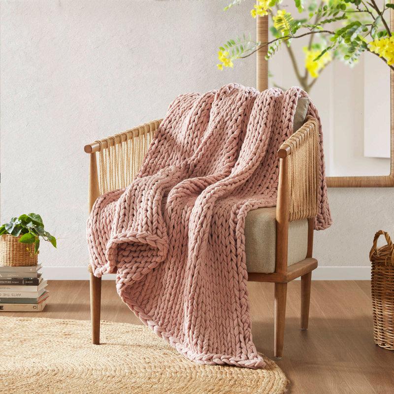 Kelly Clarkson Home Madison Hand Made Chunky Double Knit Throw Blanket