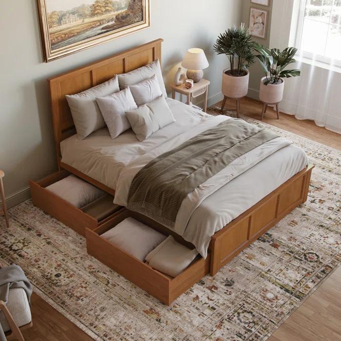 AFI Furnishings Madison Solid Wood Platform Bed with Matching Footboard & Storage Drawers