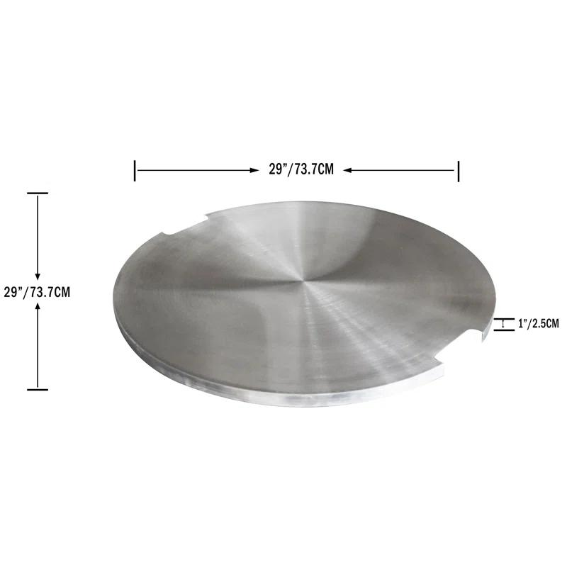 Elementi Lunar Round Stainless Steel Lid for Lunar Bowl Fire Table