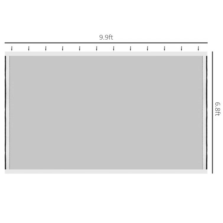 Outsunny Outsunny Universal Replacement Mesh Sidewall Netting for Patio Gazebos and Canopy Tents with Zippers, Sidewall Only, Cream