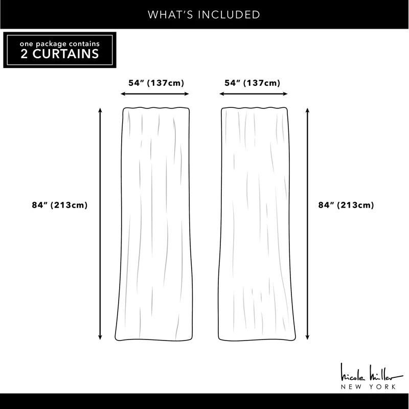 Nicole Miller Nicole Miller New York Dara Light Filtering, Semi Sheer Rod Pocket Curtain Panels (Set of 2)