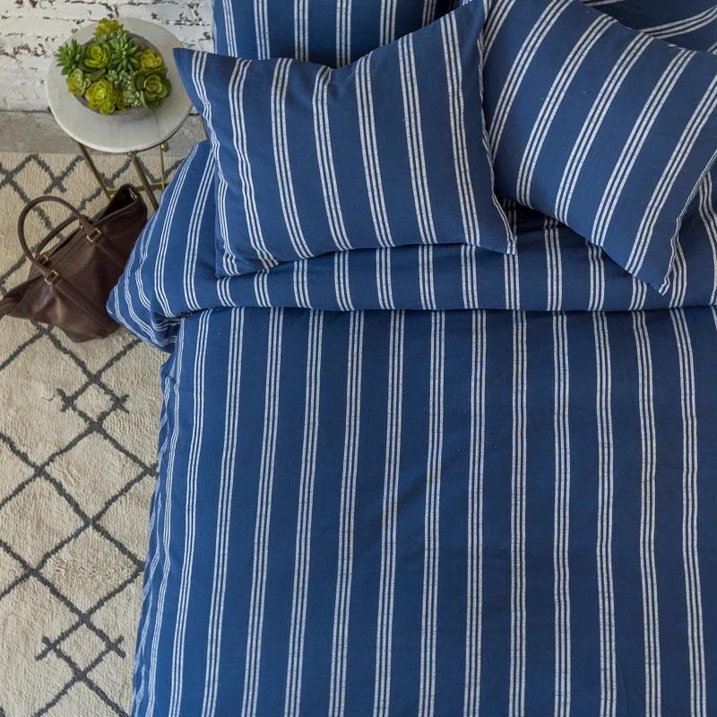 carol & frank Perry Cotton Striped Duvet Cover