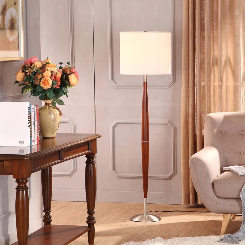 Lucas 61 in. Mid-Century Modern 1-Light LED Energy Efficient Floor Lamp