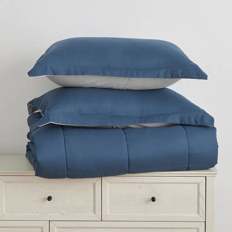 FreshFolds Reversible Microfiber Comforter Set with Shams