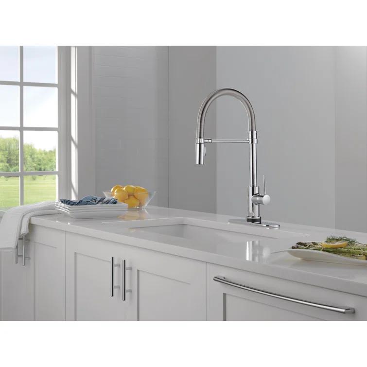Trinsic Pull Down Sprayer Kitchen Sink Faucet, Pro Commercial Style Pull Down Kitchen Faucet